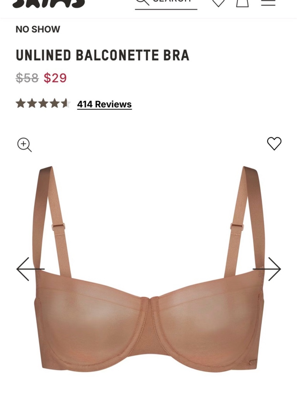 SKIMS Unlined Balconette Bra - Toast